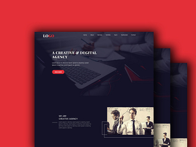 Creative Agency Landing Page Concept creative interaction landing page minimal photoshop ui ux website design