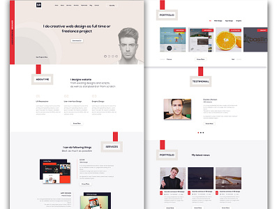 Personal Portfolio Landing Page Concept creative interaction landing page minimal photoshop ui ux website design