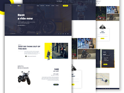 Bike Renting Company Landing Page Concept agency template bike businesses company dribble best shot fun landing page ui ux web design