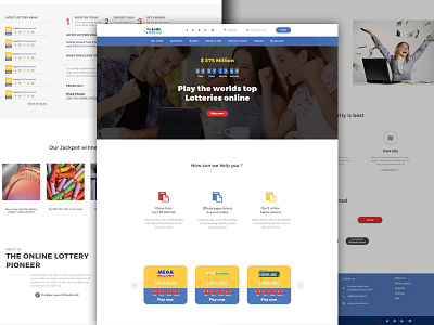 Online Lottery Landin page concept