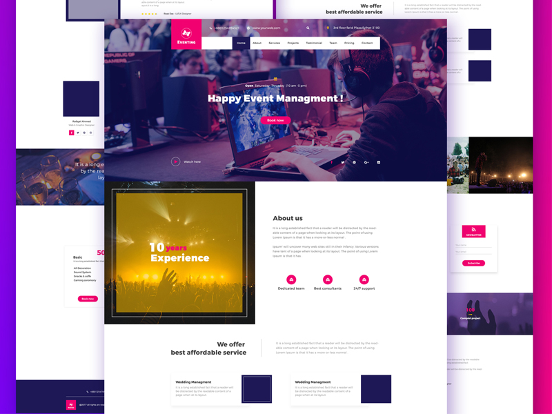 Event Management Website Concept by Syed Raju on Dribbble