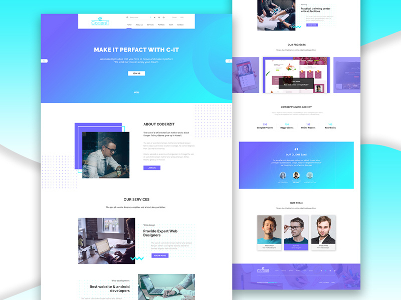 Agency template concept by Syed Raju on Dribbble