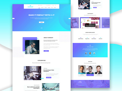 Agency template concept agency clean.gradient.blue modern trends ui ux web design