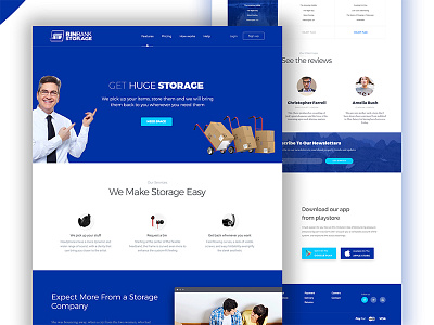 Storage Company Landing page ! agency blue company concept corporate creative dark minimal psd ui ux web design