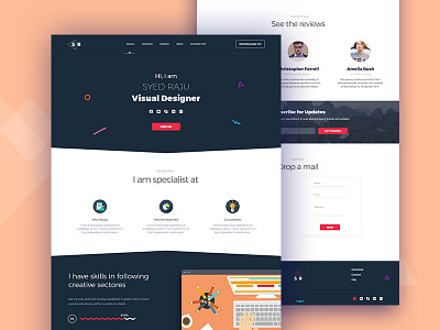 Personal Portfolio Concept 2018 creative curb dark gradient landing page minimal personal portfolio trends ui web design