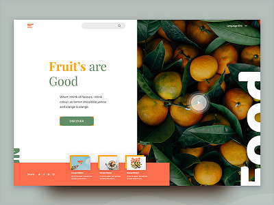 Food Blog Header Explore blog explore food header minimal orange parallax trendy user experience user interface web
