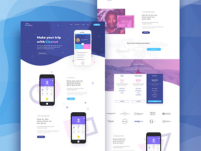 App Landing Stratup app blue colors explore gradient landing page pink premium startup template user interface web