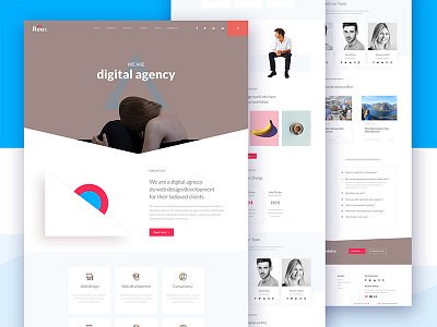 Agency Landing Page agency branding business color completed creative landing page minimalist shape template user interface web