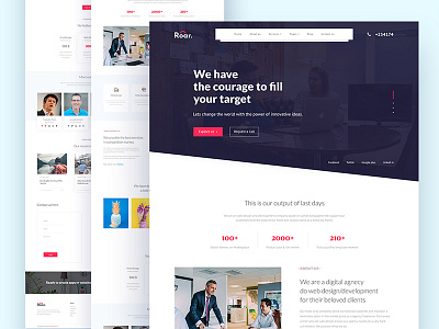 Agency Landing Page 02 agency branding business color completed creative landing page minimalist shape template user interface web