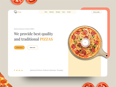 Restaurant Header Concept explore food header italy manipulation menu minimalism mobile page pizza product restaurant