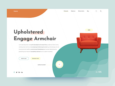 Daily UI (Furniture web) -01 2018 card cart chair clean color ecommerce furniture header page typography visual