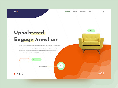 Daily UI (Furniture web) -03 2018 card cart chair clean color ecommerce furniture header page typography visual