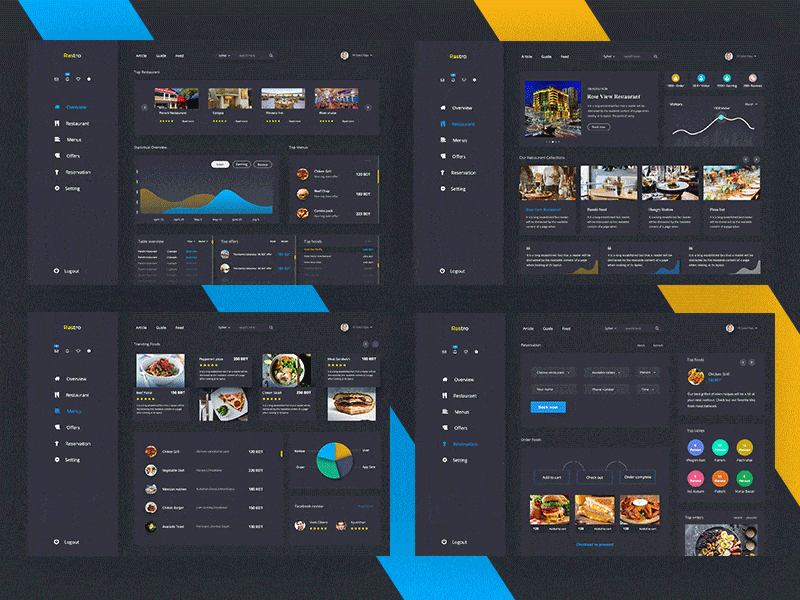 Restaurant Dashboard Series 2018 series admin admin panel back end booking dashboard food offer order restaurant ui ux