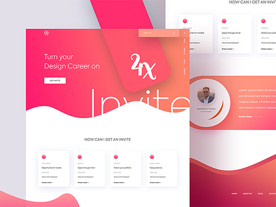 4 Dribbble Invites 4x career colorful ui draft dribble gradient gradient invitation invite landing page opportunity shapes ui