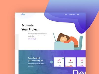 Estimate Project ( Landing Concept) agency concept gradient illustration landing page shadow shape shapes ui ux web webdesign