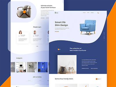 Product Landing Page (Chair) chair clean color creative ecommerce furniture home landing page product ui ux web