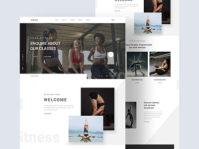 Yoga Fitness Landing Page 2018 best clean creative design landing page minimal trendy ui ux web website yoga