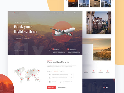 Flight Booking Landing Page air airlines booking emirates flight fly graphics landing page search flight trends ui web