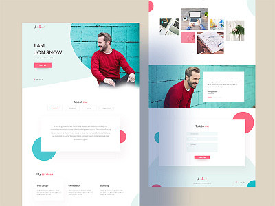 Personal Portfolio UI colorful creative landing page minimal personal portfolio shapes trendy ui user interface ux web