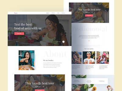 Food Tour Landing Page Concept app blog clean design food minimal theme tour ui ux web website