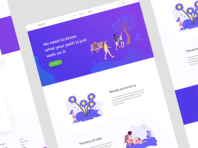 Health Landing Page blog color creative gradient health illustration landing page minimal ui ux walk web