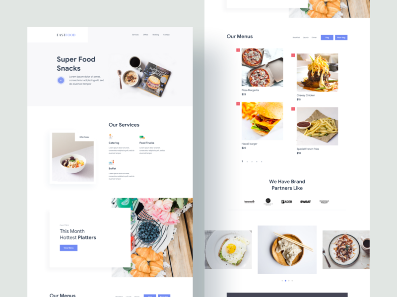 Restaurent Landing Concept 02 2019 clean creative food landing page minimal restaurant ui uinugget user interface web