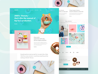 Donuts Web UI 2019 color creative design donut donuts food food and beverage landing page pestry web