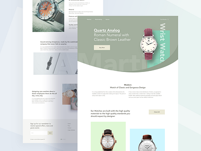 Watch Retailer UI 2019 trend clean color concept creative design landing page minimal product user interface watch web