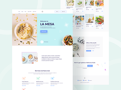 Restaurant Landing Concept 03 bercelona clean color concept creative food food and beverage landing page minimal restaurent user interface web website