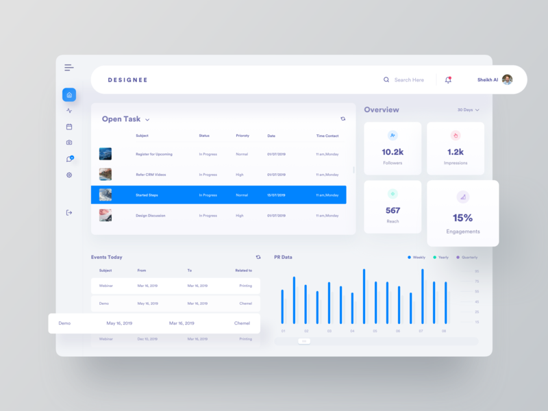 CRM Dashboard UI by Syed Misba-Ul Hussain for Ofspace Team on Dribbble