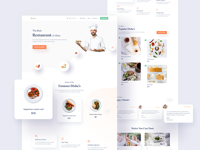 Restaurant Web UI agency chef clean creative design foodweb landing page minimal restaurants ui user interface ux vector web web design website