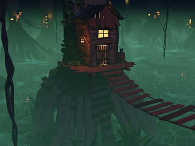 Stylized House in the Swamps