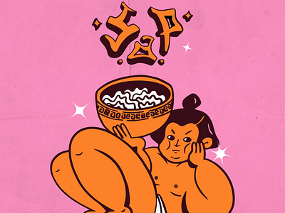 Sushi Al Patio character design illustration logo procreate ramen sumo sushi