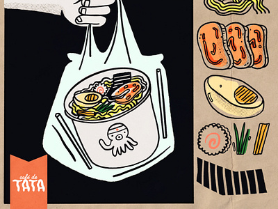 Ramen To Go design flyer flyer design illustration procreate ramen sushi togo