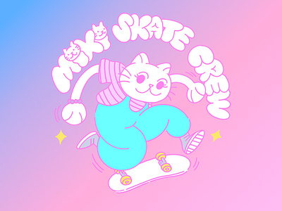 ฅ^•ﻌ•^ฅ branding cat character design illustration logo procreate skate skateboard