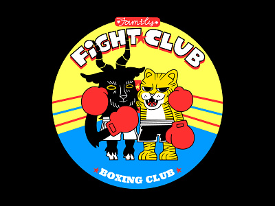 ✵ Boxing Club ✵ box boxing branding character design illustration logo procreate sport tiger