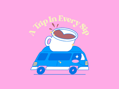 A Trip In Every Sip - 02 branding coffee coffeetime design illustration logo procreate