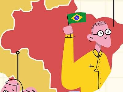 The best cities to work in LATAM boy brasil glasses guy illustration map south america