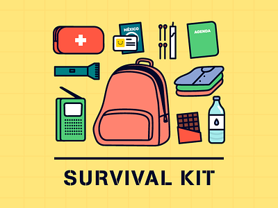 Earthquake Survival Kit backpack infographic kit safety survival