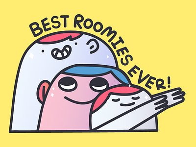 Best Roomies Ever! dadaroom friends love roomate roomie roomies stickers