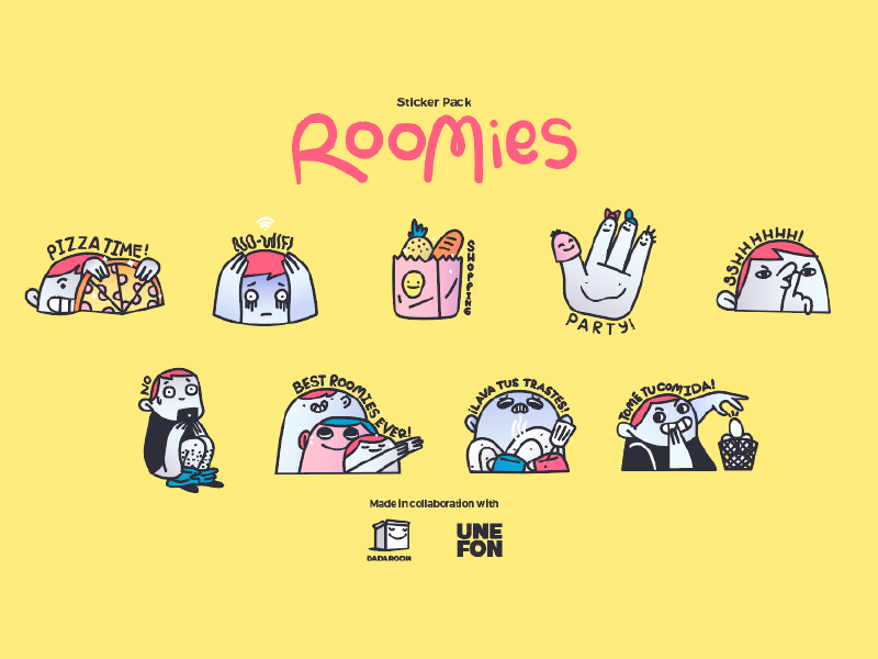 Sticker Pack sheet stickers roomates flatmate roomie sticker pack