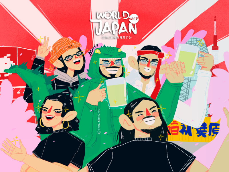 World Meets Japan applepencil procreate tokyo godzilla illustration japan