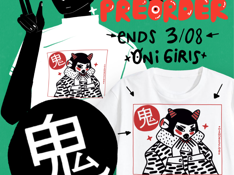 Oni Tshirt japanese japan girl design preorder tshirt demon oni