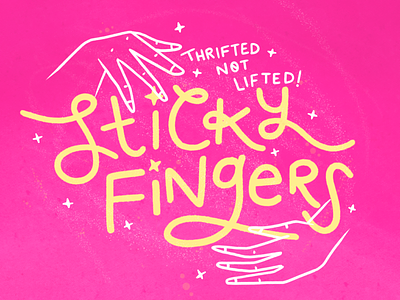 Sticky Fingers Shop brand branding clothing design fingers hands illustration lettering shop sticky stickyfingers textures