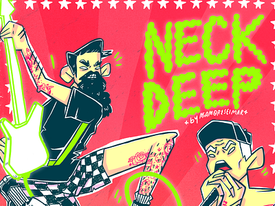 Neck Deep band cartel charactedesign digitalart fanart illustration lettering music poster procreate punk rock