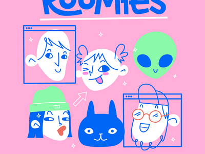 Poster character design friends guy halftone illustration logo procreate roomie roomies texture
