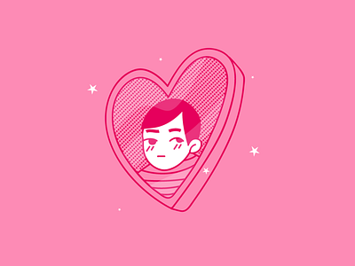 Senpai boy character design guy illustration logo love texture valentine day vector