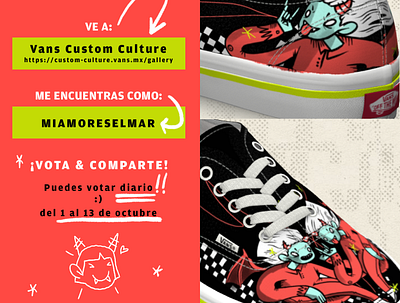 Vans Custom Culture / Vote for me custom demon design halloween illustration procreate texture vans vote