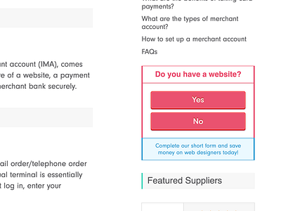 Side bar sticky CTA A/B test