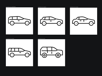 Researching car icons variations